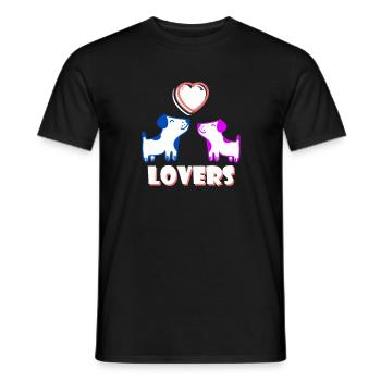 Lovers and Dogs Valentine's Day - Men's T-Shirt - black - Front - AI Model Male 178 light (178cm)