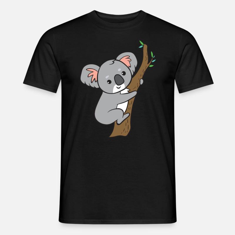 Koala - auf Baum - Männer T-Shirt - Schwarz