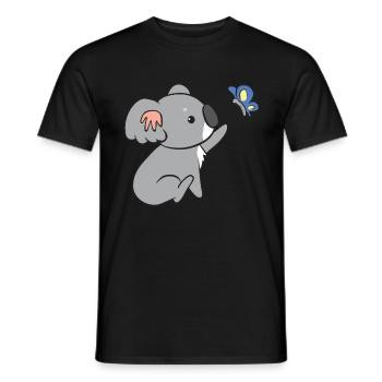Koala - avec papillon - T-shirt homme - noir - Devant - AI Model Male 178 light (178cm)