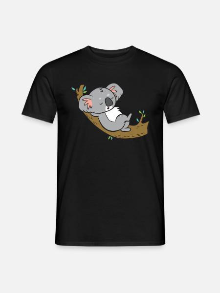 Koala - relaxed on branch - Men's T-Shirt - black
