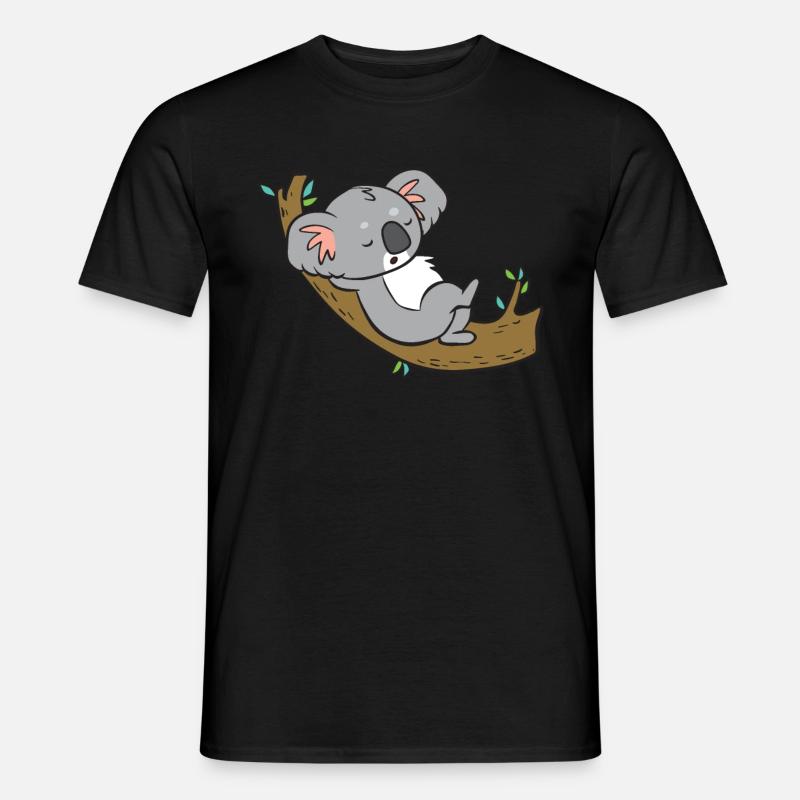 Koala - entspannt auf Ast - Männer T-Shirt - Schwarz