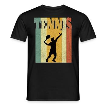 Tennis Tennis spielen Herren Mann Retro Geschenk - Männer T-Shirt - Schwarz - Vorne - AI Model Male 178 light (178cm)
