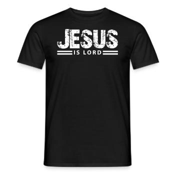 Jésus est Seigneur - Jésus chrétien - T-shirt homme - noir - Devant - AI Model Male 178 light (178cm)