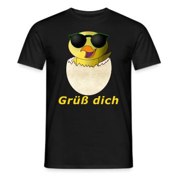 Grüß dich Küken - Männer T-Shirt - Schwarz - Vorne - AI Model Male 178 light (178cm)