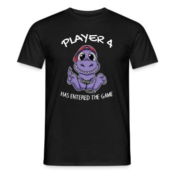 Viertes Baby Spieler 4 Kind Baby Dinosaurier - Männer T-Shirt - Schwarz - Vorne - AI Model Male 178 light (178cm)