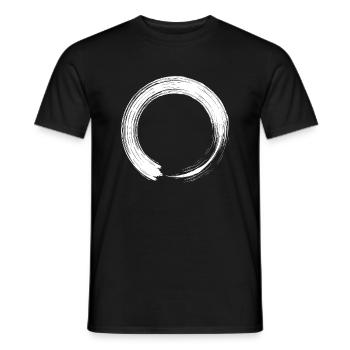 Kreis Design Symbol Bürste weiß - Männer T-Shirt - Schwarz - Vorne - AI Model Male 178 light (178cm)