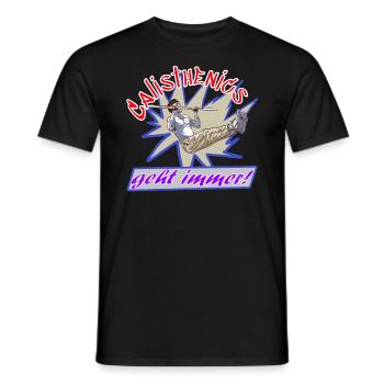 Calisthenics geht immer - Männer T-Shirt - Schwarz - Vorne - AI Model Male 178 light (178cm)