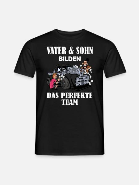 Vater und Sohn Auto Mechaniker Team - Männer T-Shirt - Schwarz