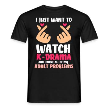 K-Drama Kdrama Kpop Koreanovela Korea - Men's T-Shirt - black - Front - AI Model Male 178 light (178cm)