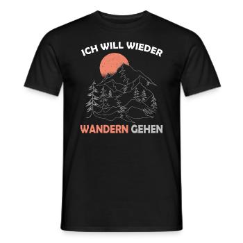 Ich will Wandern gehen - Geschenk für Wanderer - Männer T-Shirt - Schwarz - Vorne - AI Model Male 178 light (178cm)