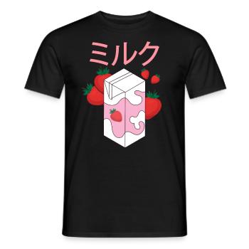Strawberry Milk Manga Japan Anime Ramen Sweet Gift - Men's T-Shirt - black - Front - AI Model Male 178 light (178cm)