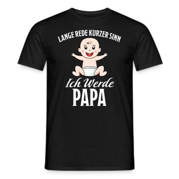 Werde Papa Vater Schwangerschaft Spruch Geschenk - Männer T-Shirt - Schwarz - Vorne - AI Model Male 178 light (178cm)