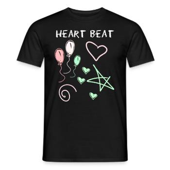 Herzschlag mit kreide gezeichnet - Männer T-Shirt - Schwarz - Vorne - AI Model Male 178 light (178cm)