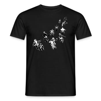 Friendly motorcyclists in the group - Men's T-Shirt - black - Front - AI Model Male 178 light (178cm)