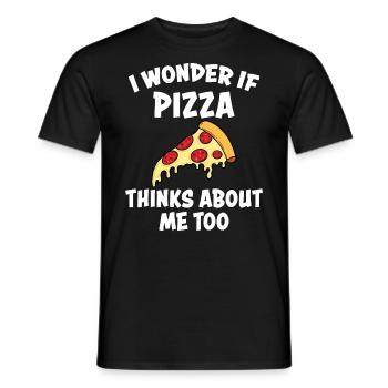 Pizza Morceau de pizza Drôle de rengaine Fast Food Cadeau - T-shirt homme - noir - Devant - AI Model Male 178 light (178cm)