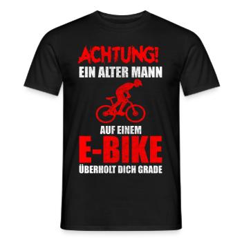 Alter Mann E-Bike Spruch Fahrrad Rentner - Männer T-Shirt - Schwarz - Vorne - AI Model Male 178 light (178cm)