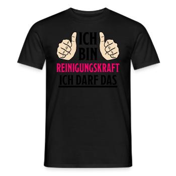 Reinigungskraft Spruch Haushalt Putzfrau Geschenk - Männer T-Shirt - Schwarz - Vorne - AI Model Male 178 light (178cm)