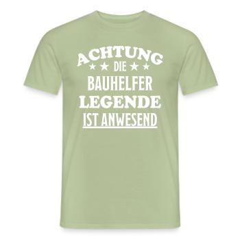 Bauhelfer Lustiger Spruch Hausbau Bauherr Geschenk - Männer T-Shirt - Sage - Vorne - AI Model Male 178 light (178cm)