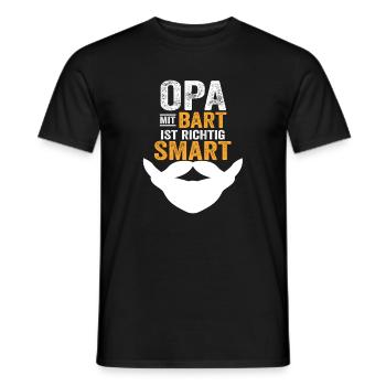 Opa mit Bart ist richtig Smart Geschenk Bartträger - Männer T-Shirt - Schwarz - Vorne - AI Model Male 178 light (178cm)