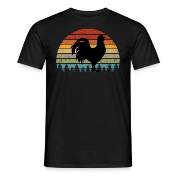 Hühnerliebhaber Geflügelzüchter Farming Vintage Retro - Männer T-Shirt - Schwarz - Vorne - AI Model Male 178 light (178cm)