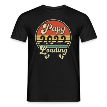 Papy 2022 Chargement - T-shirt homme - noir - Devant - AI Model Male 178 light (178cm)