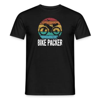 Bikepacking Bike Cycling Adventure Gift - Men's T-Shirt - black - Front - AI Model Male 178 light (178cm)