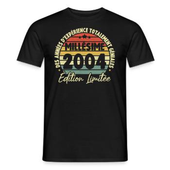 Cadeau D'anniversaire Millésime Fabriqué en 2004 - T-shirt homme - noir - Devant - AI Model Male 178 light (178cm)