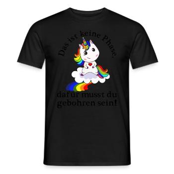 Einhorn, Das ist keine Phase, ...Spruch - Männer T-Shirt - Schwarz - Vorne - AI Model Male 178 light (178cm)