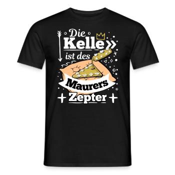 Die Kelle ist des Maurers Zepter - Männer T-Shirt - Schwarz - Vorne - AI Model Male 178 light (178cm)