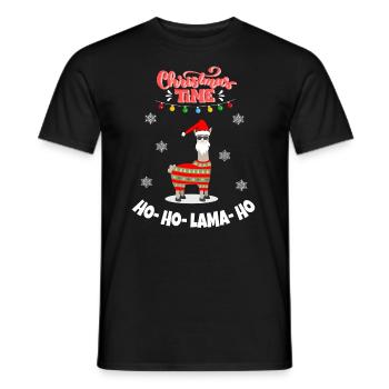 Lama Christmas Weihnachten - Männer T-Shirt - Schwarz - Vorne - AI Model Male 178 light (178cm)
