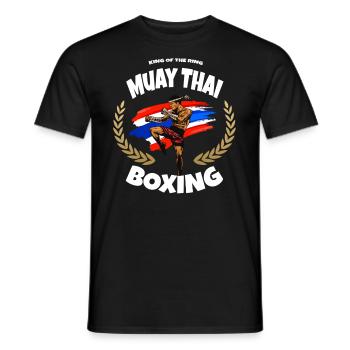 Muay Thai Boxing - Men's T-Shirt - black - Front - AI Model Male 178 light (178cm)