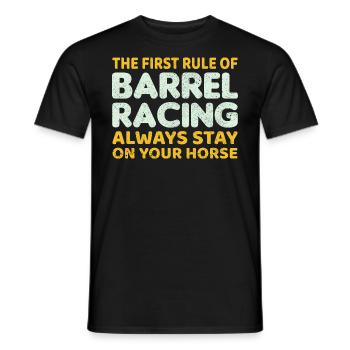 Barrel Racer Reiten Racing Rodeo Lustig - Männer T-Shirt - Schwarz - Vorne - AI Model Male 178 light (178cm)