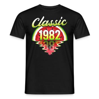 Vintage Wassermelone 1982 40 Jahre Jubiläum - Männer T-Shirt - Schwarz - Vorne - AI Model Male 178 light (178cm)