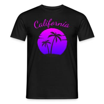 California Summer Palm Dream - Men's T-Shirt - black - Front - AI Model Male 178 light (178cm)