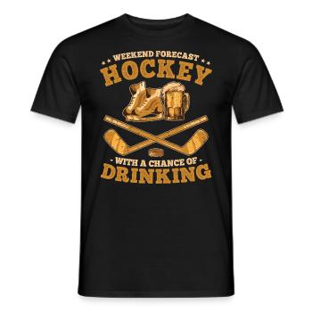 Weekend Forecast Hockey and Beer Drinking Team - Men's T-Shirt - black - Front - AI Model Male 178 light (178cm)