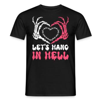 let's stay in hell heart humor halloween - Men's T-Shirt - black - Front - AI Model Male 178 light (178cm)