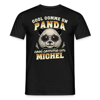 Cool Comme Un Panda, Cool Comme Un Michel - T-shirt homme - noir - Devant - AI Model Male 178 light (178cm)