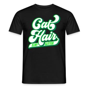 Cat hair is my glitter | Colors can be changed - Men's T-Shirt - black - Front - AI Model Male 178 light (178cm)