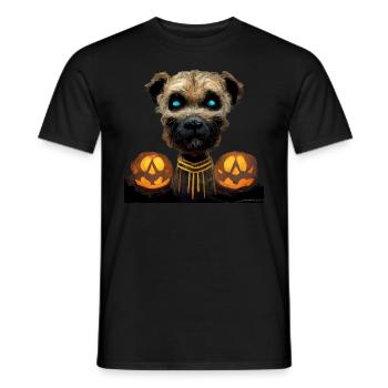 Halloween Border Terrier - T-shirt homme - noir - Devant - AI Model Male 178 light (178cm)
