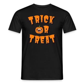 TRICK OR TREAT Kürbis Hund T-Shirt - Männer T-Shirt - Schwarz - Vorne - AI Model Male 178 light (178cm)