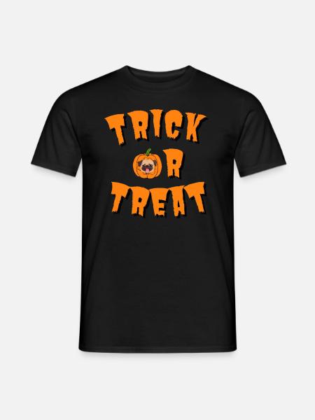 TRICK OR TREAT pumpkin dog T-Shirt - Men's T-Shirt - black