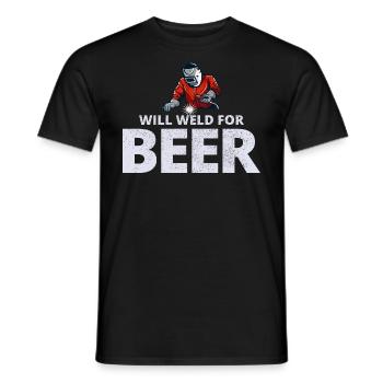 Welding Welder Metal Construction Ironworker Beer - Men's T-Shirt - black - Front - AI Model Male 178 light (178cm)