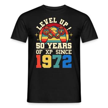 Level 50 1972 Geburtstag Gamer 50 Jahre - Männer T-Shirt - Schwarz - Vorne - AI Model Male 178 light (178cm)