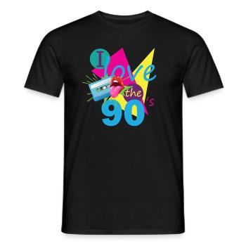 90s Retro Cassette 90s Outfit I Love the 90s - Men's T-Shirt - black - Front - AI Model Male 178 light (178cm)