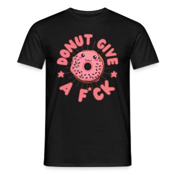 Donut give a f*ck Donut kawaii - T-shirt homme - noir - Devant - AI Model Male 178 light (178cm)