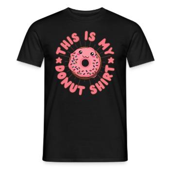 This is my donut shirt Donut kawaii - Men's T-Shirt - black - Front - AI Model Male 178 light (178cm)