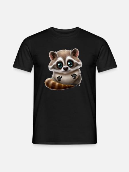Raccoon Cute Animal - Men's T-Shirt - black