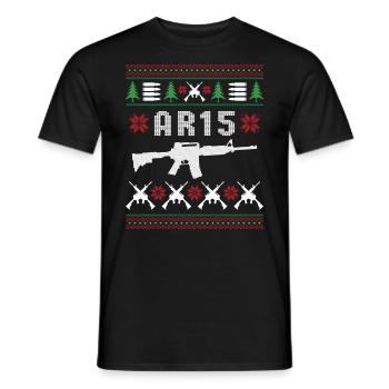 AR15 Ugly Christmas - Men's T-Shirt - black - Front - AI Model Male 178 light (178cm)