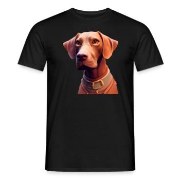 Magyar Vizsla - Vizsla Dog - Men's T-Shirt - black - Front - AI Model Male 178 light (178cm)