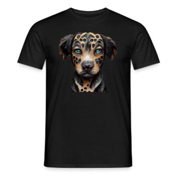 Chien léopard Catahoula - T-shirt homme - noir - Devant - AI Model Male 178 light (178cm)
